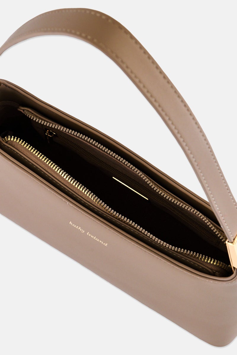 Kathy Ireland Women Brand Logo Shoulder Bag, Taupe - Image 2